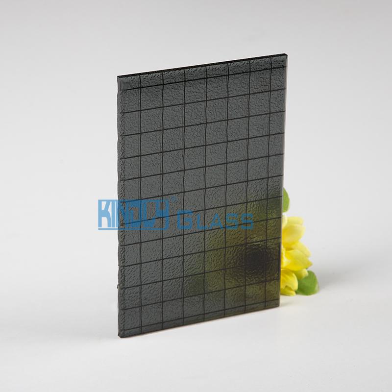 Grey Nashiji Wired Patterned Glass